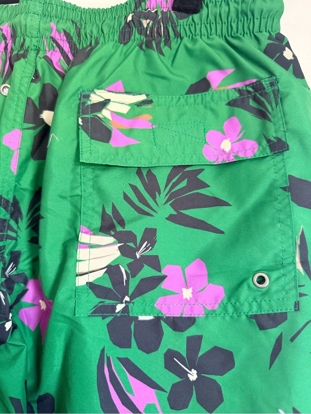 Rodd & Gunn Green Floral Swim Shorts with Purple Accents